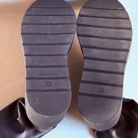 Steve Madden Black Astor Tall Platform Boot - Size 7 - Picture 5 of 8